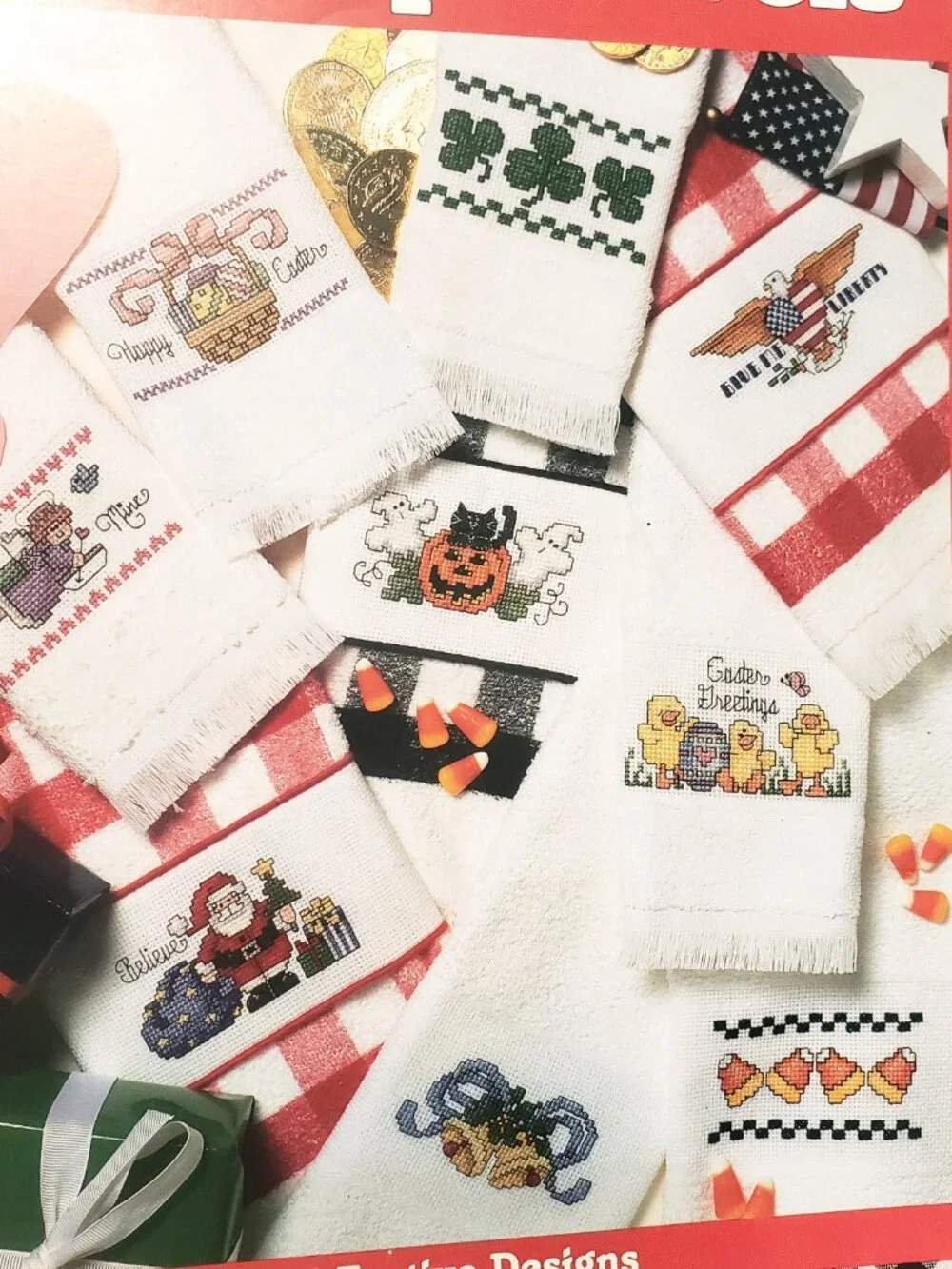 Holiday Towels Cross Stitch Leaflet Book Good Natured Girls 1996